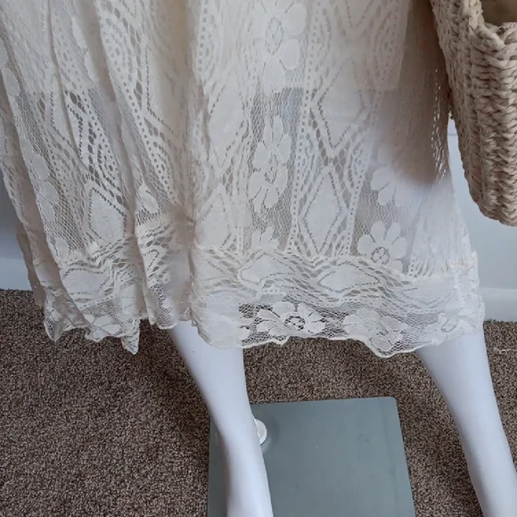 NWOT Beige Lace Spaghetti Strap Sundress - Picture 3 of 11